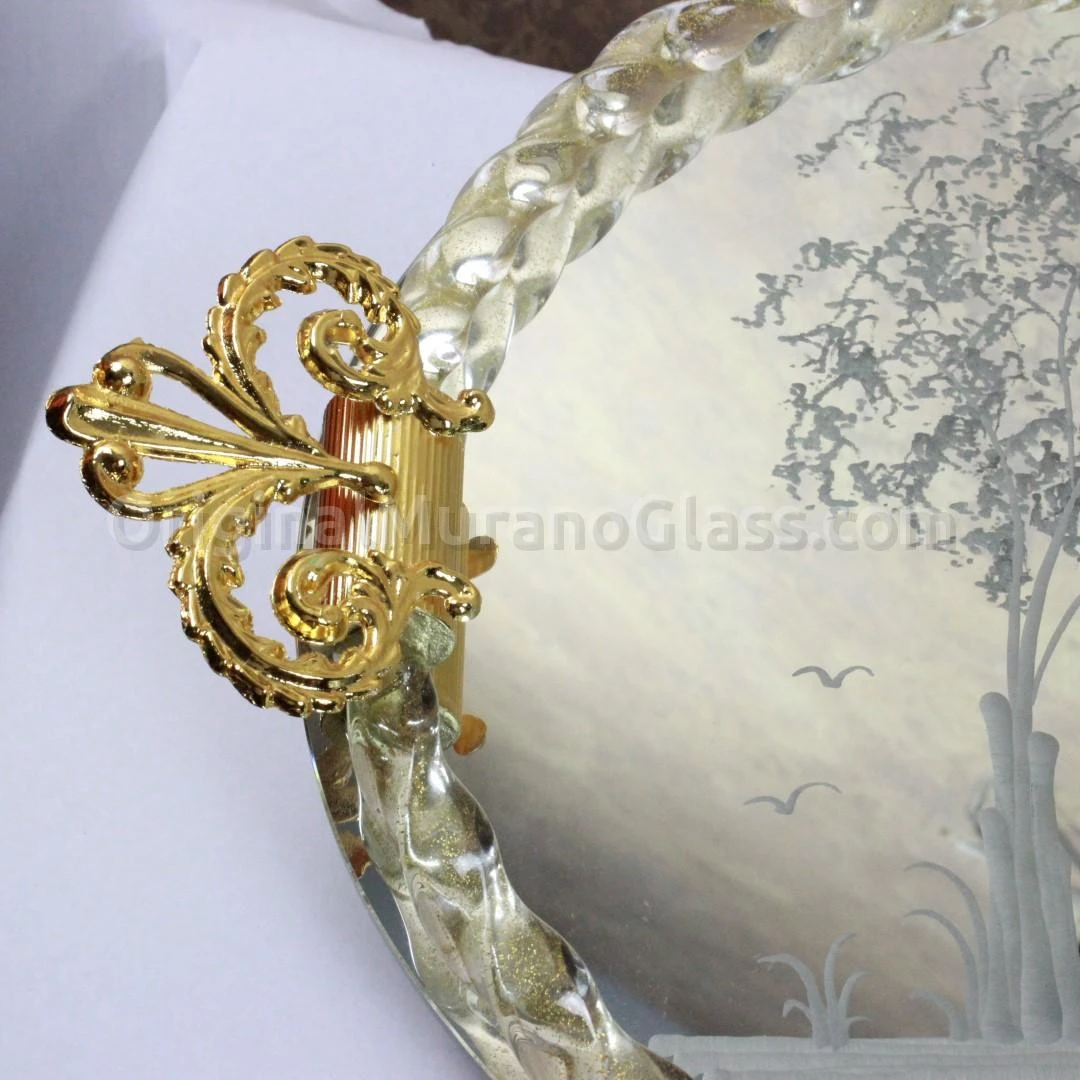 Elisabetta Tray - Engraved Handcraft - Original Murano Glass OMG 5 Elisabetta Tray - Engraved Handcraft - Original Murano Glass OMG - Image 3