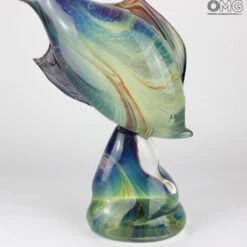 Fish On Base - Sculpture In Chalcedony - Original Murano Glass Omg -Life Store 1455442442897