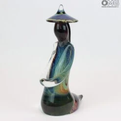 Chinese Couple - Sculpture In Chalcedony - Original Murano Glass OMG -Life Store 1455480704925