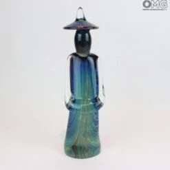 Chinese Couple - Sculpture In Chalcedony - Original Murano Glass OMG -Life Store 1455480705317