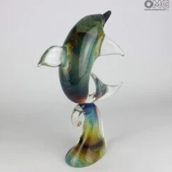 Jumping Dolphin - Sculpture In Chalcedony - Original Murano Glass Omg -Life Store 145548375539