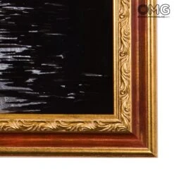 Picture With Frame On Murano Glass Plate - Venice Canal In Black And White With Silver-like Leaf 7 Picture With Frame On Murano Glass Plate - Venice Canal In Black And White With Silver-like Leaf -Life Store 149546275661