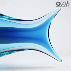 Fish Abstract Sculpture - Light Blue - Original Murano Glass -Life Store 1496919081105