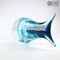 Fish Abstract Sculpture - Light Blue - Original Murano Glass -Life Store 1496919081132