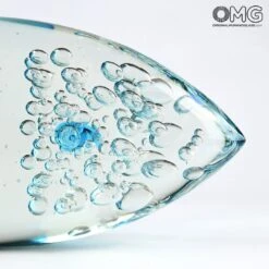 Fish Abstract Sculpture - Light Blue - Original Murano Glass -Life Store 1496919081325