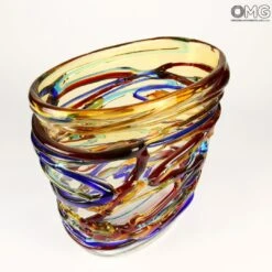 Harlequin Vase - Short Vase - Original Murano Glass -Life Store 150230109688