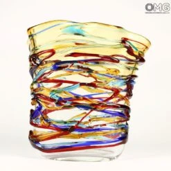 Harlequin Vase - Curvy Vase - Original Murano Glass -Life Store 1502301247983