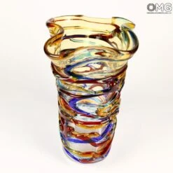 Harlequin Vase - Curvy Vase - Original Murano Glass -Life Store 1502301252702