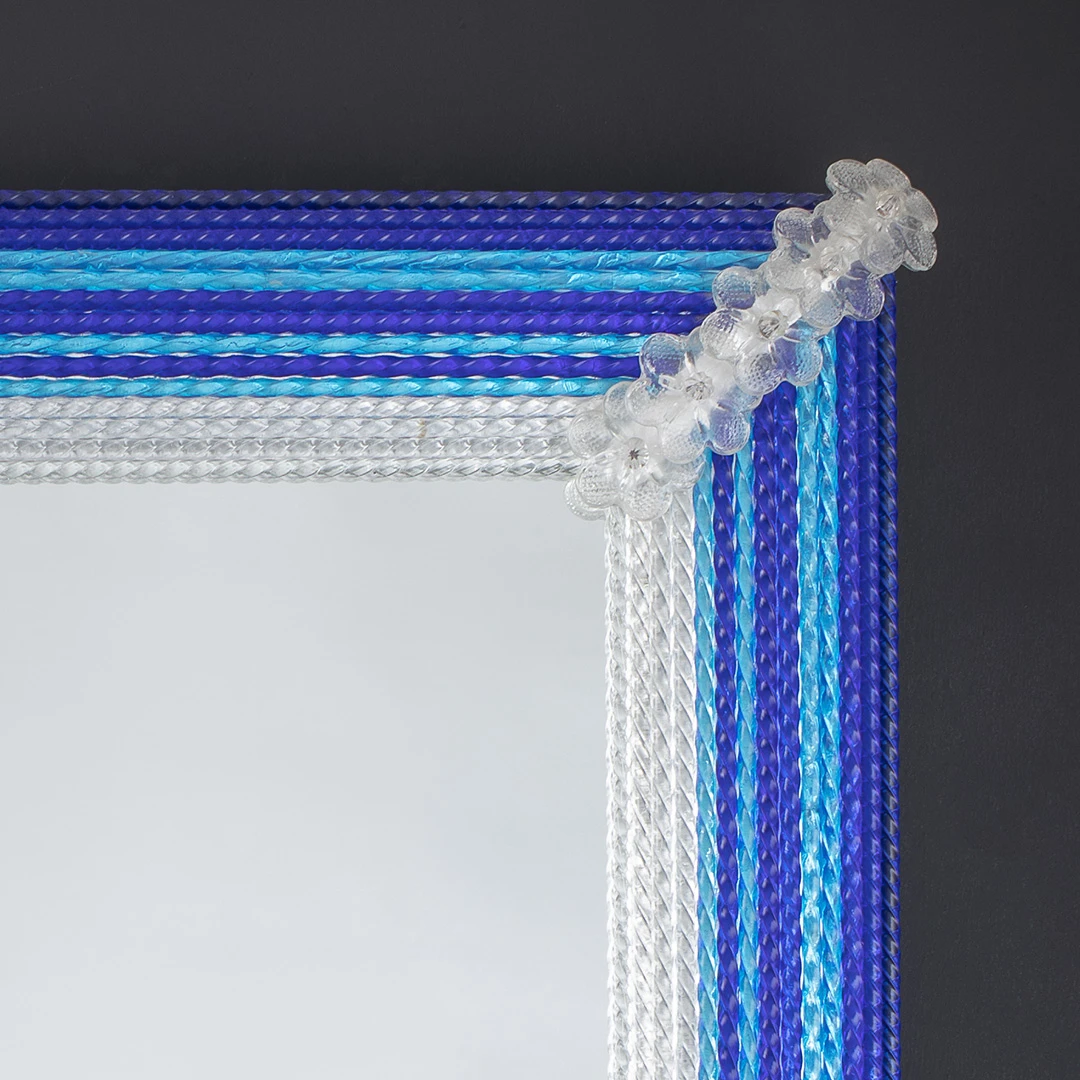 Fondaco - Blue - Wall Venetian Mirror - Murano Glass 4 Fondaco - Blue - Wall Venetian Mirror - Murano Glass - Image 2