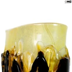 Amber And Black Lava - Napkins Vase - Original Murano Glass -Life Store 1648025530838