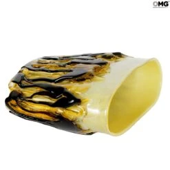Amber And Black Lava - Napkins Vase - Original Murano Glass -Life Store 1648025530994