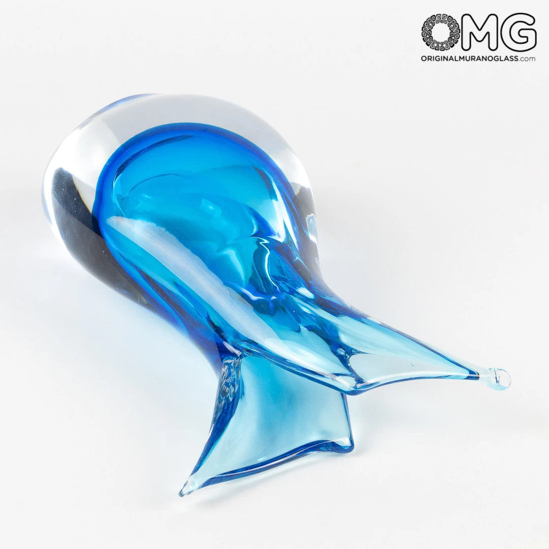 Vase Fish - Cyan Sommerso - Original Murano Glass OMG 6 Vase Fish - Cyan Sommerso - Original Murano Glass OMG - Image 4
