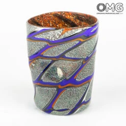 Set Of 6 Drinking Glasses - With Real Silver Leaf - Original Murano Glass OMG -Life Store 20180621 0204