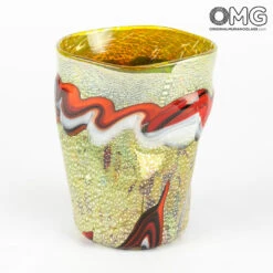 Set Of 6 Drinking Glasses - With Real Silver Leaf - Original Murano Glass OMG -Life Store 20180621 0206