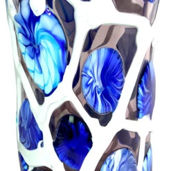 Floral Garden - Blue White - Blown Vase - Original Murano Glass OMG® -Life Store IMG 0197 omg