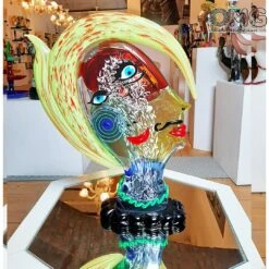 Green Hair Girl - Cubism - Original Murano Glass -Life Store a 2head sculpture murano glass picasso omg3