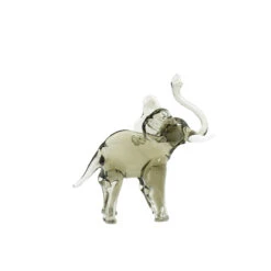 Elephant Figurine In Smoked Glass - Original Murano Glass OMG -Life Store african elephant lampwork original murano glass omg1