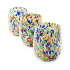 Set Of 6 Drinking Glasses - Arlecchino - Original Murano Glass OMG 11 Set Of 6 Drinking Glasses - Arlecchino - Original Murano Glass OMG -Life Store arlequin glasses spot original murano glass omg21