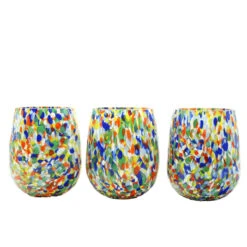 Set Of 6 Drinking Glasses - Arlecchino - Original Murano Glass OMG 13 Set Of 6 Drinking Glasses - Arlecchino - Original Murano Glass OMG -Life Store arlequin glasses spot original murano glass omg43