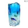 Fishes Vase Blue - Venetian Vase - Original Murano Glass -Life Store artglass vetro venetian glass murano glass omg 0114
