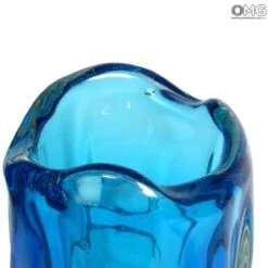 Fishes Vase Blue - Venetian Vase - Original Murano Glass -Life Store artglass vetro venetian glass murano glass omg 0116