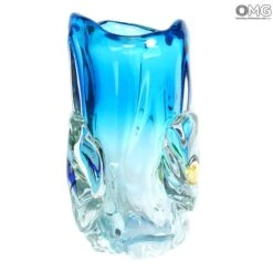 Fishes Vase Blue - Venetian Vase - Original Murano Glass -Life Store artglass vetro venetian glass murano glass omg 0119