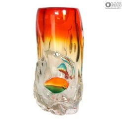 Fishes Vase Red - Venetian Vase - Original Murano Glass 10 Fishes Vase Red - Venetian Vase - Original Murano Glass -Life Store artglass vetro venetian glass murano glass omg 0120