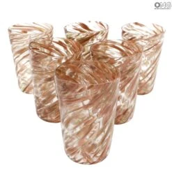 Set Of 6 Drinking Glasses - Furnace Fire - Original Murano Glass OMG -Life Store avventurina glasses set murano glass 2 1