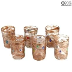 Set Of 6 Drinking Glasses - Avventurina - Original Murano Glass -Life Store avventurina murano glasses set murano glass 4