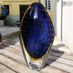 Vase Egg Baleton - Blue Sommerso - Original Murano Glass OMG 11 Vase Egg Baleton - Blue Sommerso - Original Murano Glass OMG -Life Store baleton egg vases esterna 2
