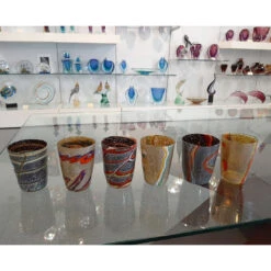 Set Of 6 Drinking Glasses - With Real Silver Leaf - Original Murano Glass OMG -Life Store bicchieri tumblers drinking glasses venetian glass omg3