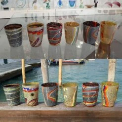 Set Of 6 Drinking Glasses - With Real Silver Leaf - Original Murano Glass OMG -Life Store bicchieri tumblers drinking glasses venetian glass omg4