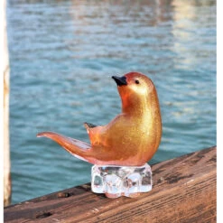 Red Sparrow - Glass Sculpture - Original Murano Glass OMG -Life Store bird red sparrow original murano glass omg