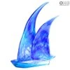 Sail Boat - Frozen Style - Original Murano Glass OMG -Life Store blue fantasy sail boat murano glass 1 1
