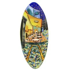 The Caffe Plate - Van Gogh Tribute - Oval -Life Store caffe van gogh full oval plate murano glass 1