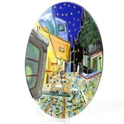 The Caffe Plate - Van Gogh Tribute - Round -Life Store caffe van gogh full round plate murano glass 4