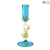 Classic Venetian Blue Candle Holder - Murano Glass -Life Store candelholder light blue with swan murano glass 2