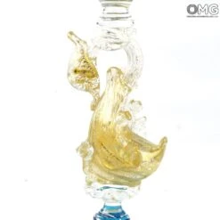 Classic Venetian Blue Candle Holder - Murano Glass 6 Classic Venetian Blue Candle Holder - Murano Glass -Life Store candelholder light blue with swan murano glass 3