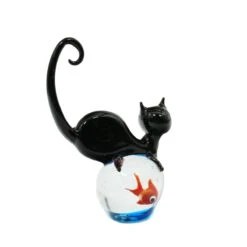 Cat On Fish Ball Aquarium - Original Murano Glass OMG
