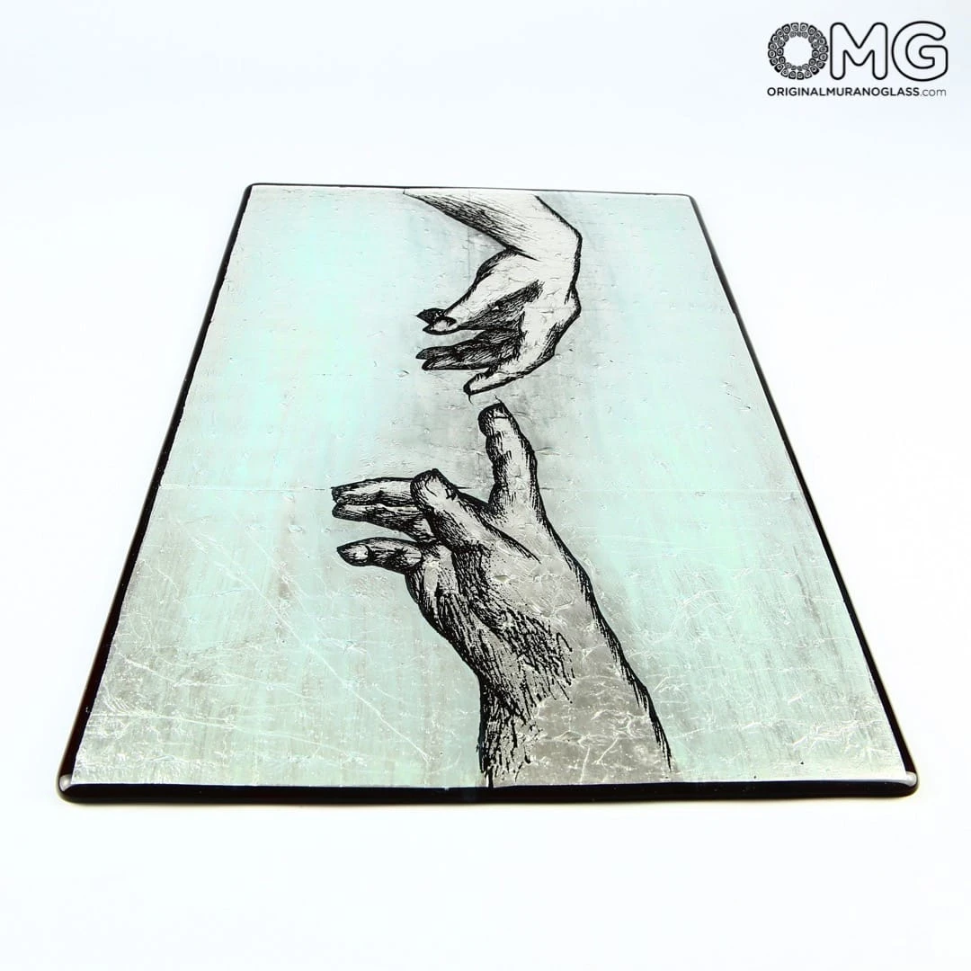 Universal Judgment Plate - Michelangelo - Silver Leaf - Original Murano Glass OMG 6 Universal Judgment Plate - Michelangelo - Silver Leaf - Original Murano Glass OMG - Image 4