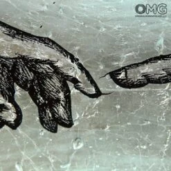 Universal Judgment Plate - Michelangelo - Silver Leaf - Original Murano Glass OMG 14 Universal Judgment Plate - Michelangelo - Silver Leaf - Original Murano Glass OMG -Life Store centerpiece murano original glass omg img 0129