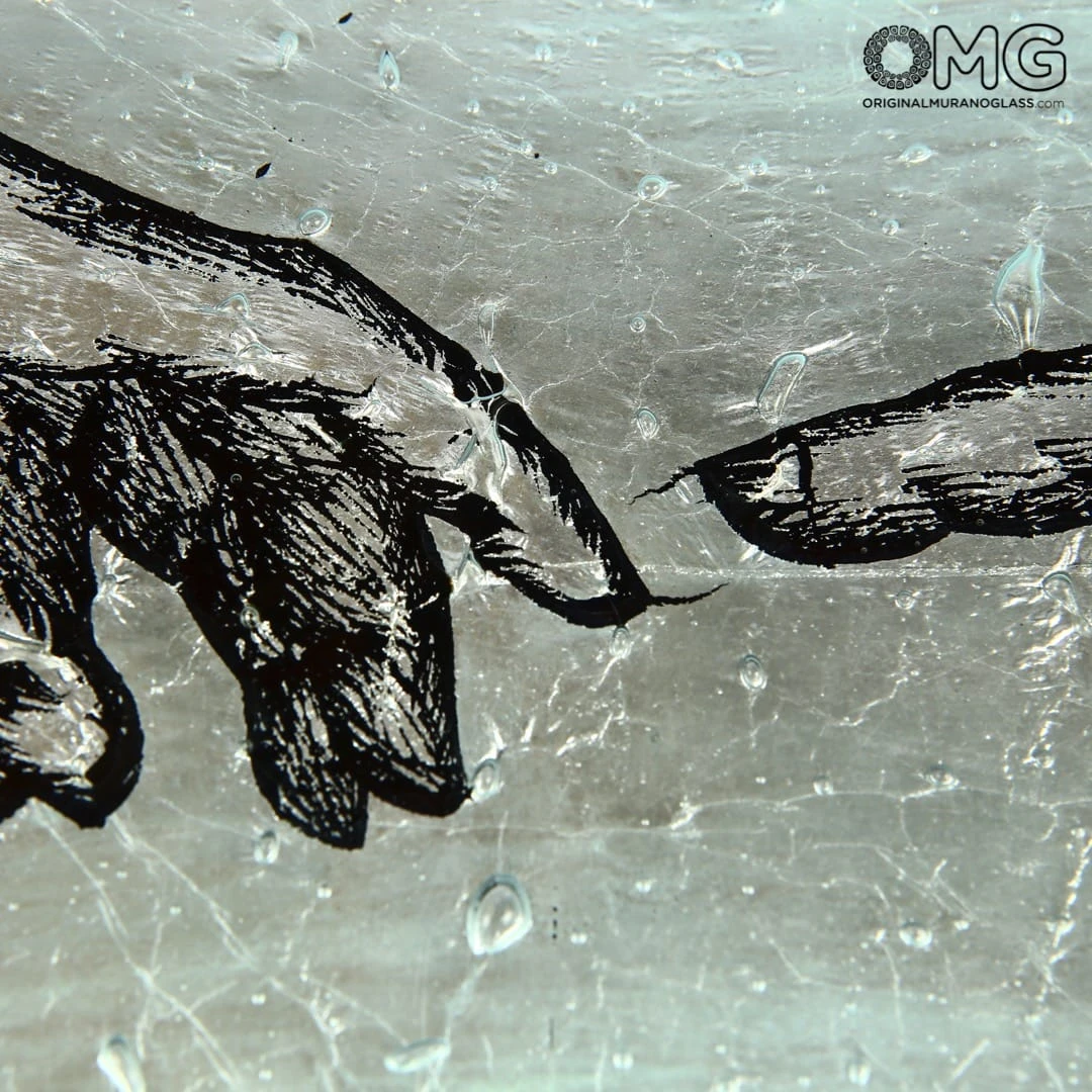 Universal Judgment Plate - Michelangelo - Silver Leaf - Original Murano Glass OMG 8 Universal Judgment Plate - Michelangelo - Silver Leaf - Original Murano Glass OMG - Image 6