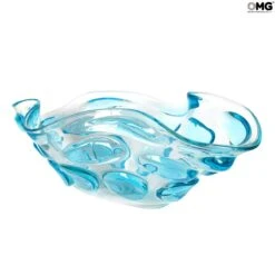 Boss - Sombrero Bowl Lightblue - Blown Glass - Original - Murano - Glass - Omg 11 Boss - Sombrero Bowl Lightblue - Blown Glass - Original - Murano - Glass - Omg -Life Store centerpiece original murano glass venetian omg bubble1