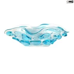 Boss - Sombrero Bowl Lightblue - Blown Glass - Original - Murano - Glass - Omg