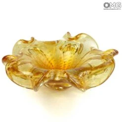 Flower Bowl - Amber - Original Murano Glass OMG 12 Flower Bowl - Amber - Original Murano Glass OMG -Life Store centrotavola ambra murano glass