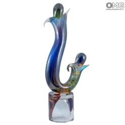 Tango Dance - Sculpture In Chalcedony - Original Murano Glass OMG