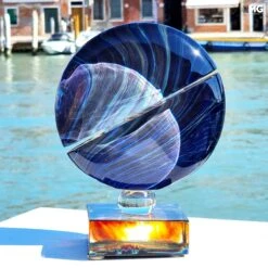 Saturno - Scultpure In Chalcedony - Original Murano Glass OMG -Life Store chalcedony disc original murano glass omg venetian