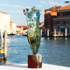 Nude Male Body - Sculpture In Chalcedony - Original Murano Glass OMG -Life Store chalcedony man sculpture original murano glass omg3