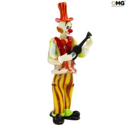 Clown Figurine Guitarist - Original Murano Glass OMG -Life Store clown guitar original murano glass omg venetian2