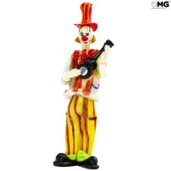 Clown Figurine Guitarist - Original Murano Glass OMG